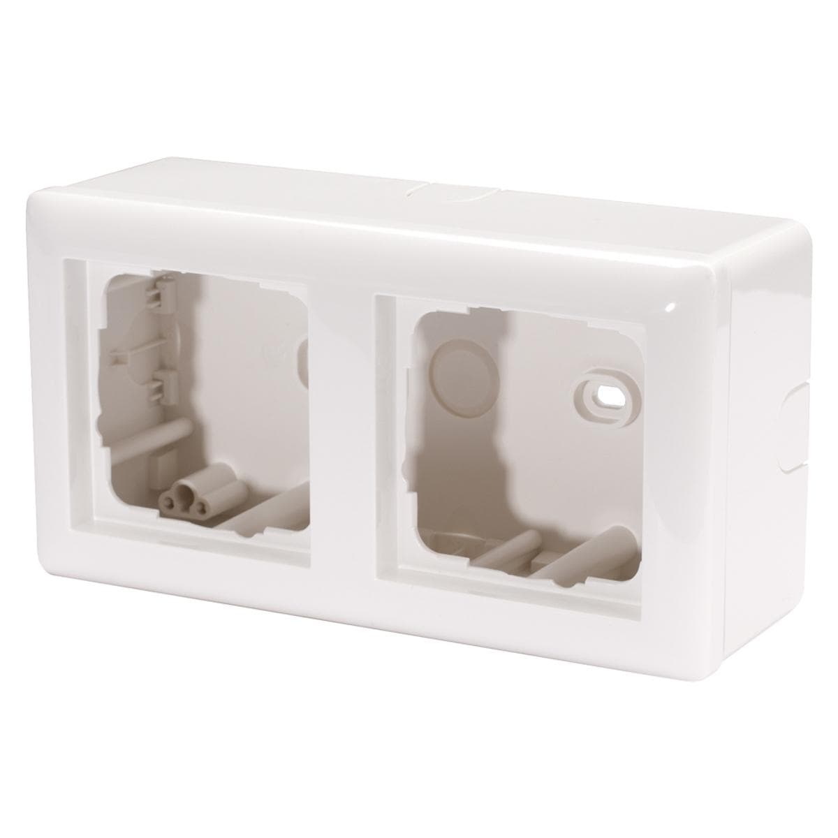 Surface-mounted for 2 x 55x55-module, plastic, pure white