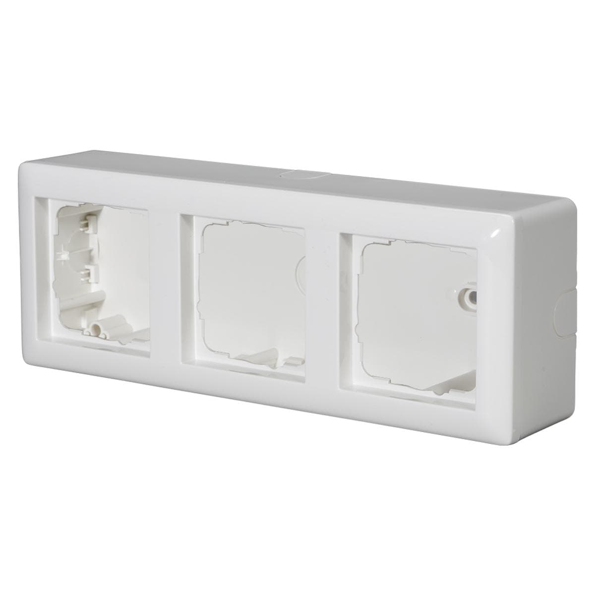 Surface-mounted for 3 x 55x55-Modul, plastic, pure white