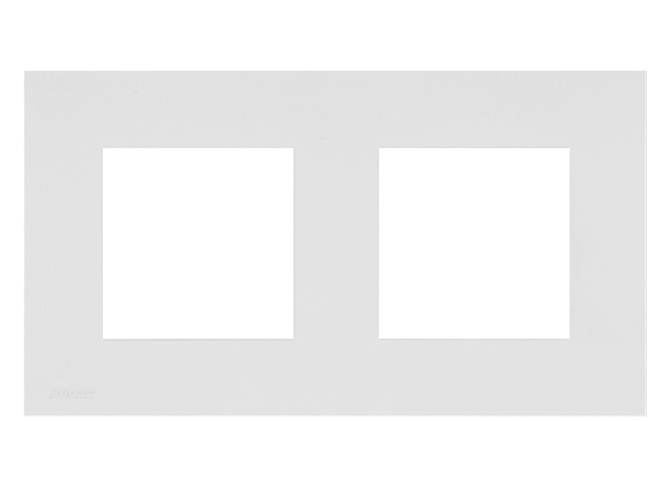 Cover frame double 45 x 45 mm with hooks White version