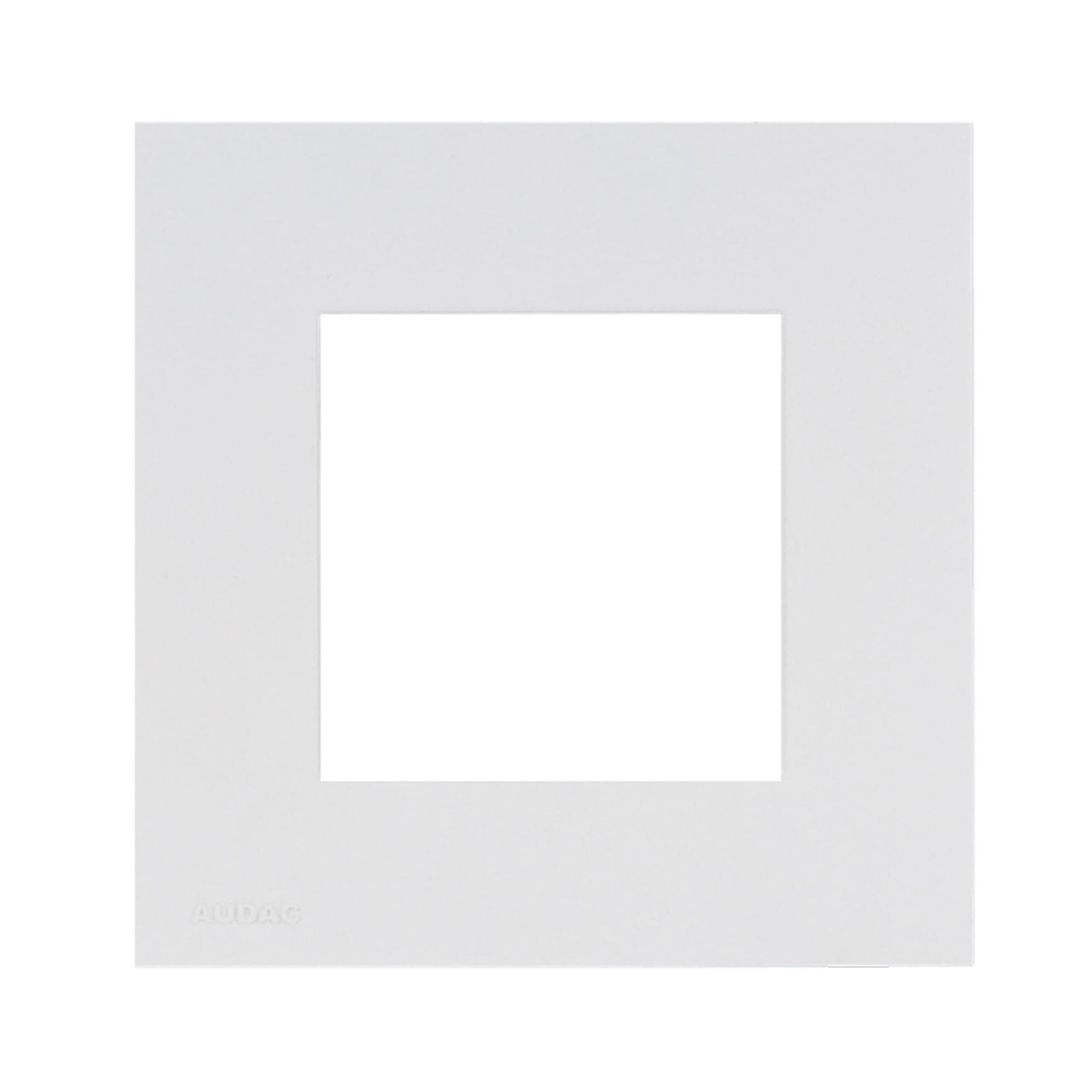 Cover frame single 45 x 45 mm with hooks White version