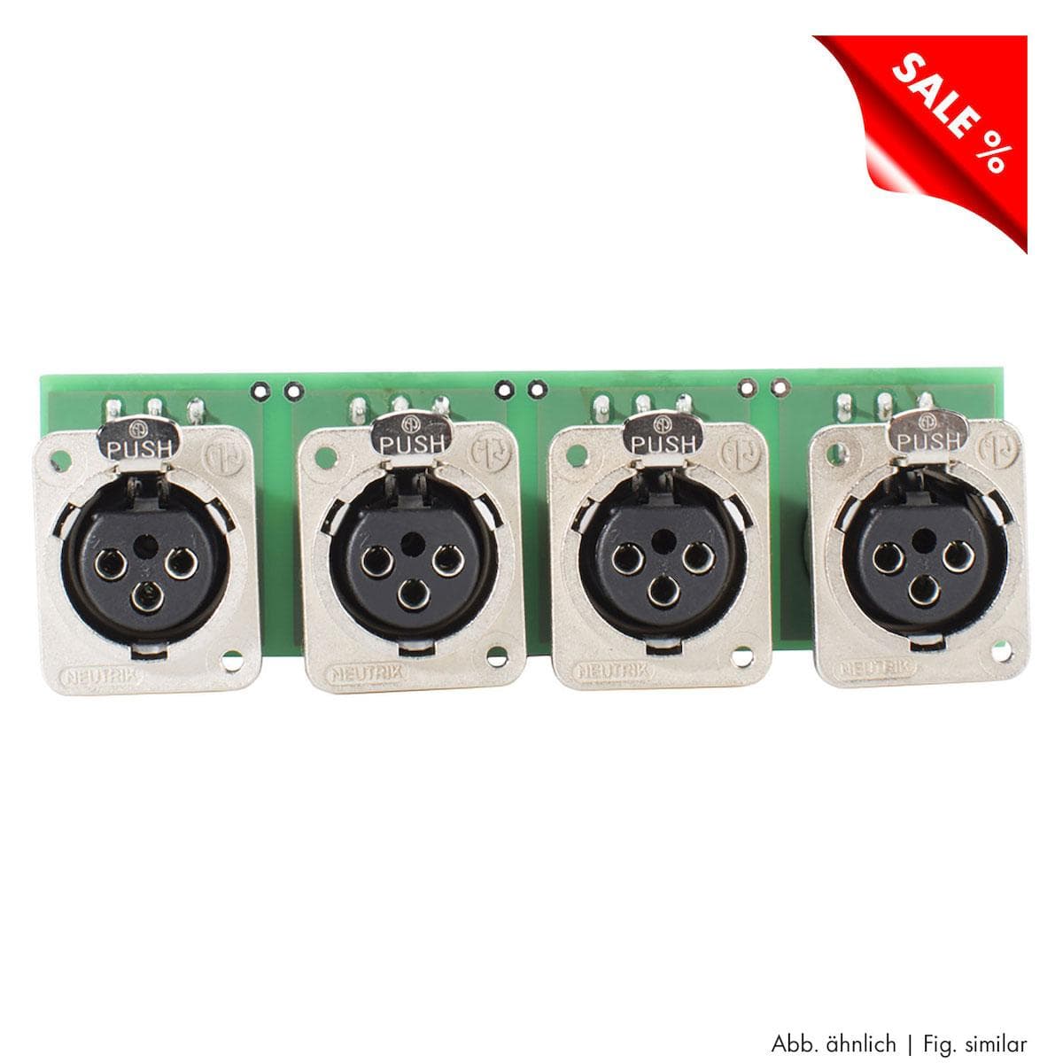 Splitter module 4 x XLR D-Series female with 1:1 transformer, 3-pole,nickel, for BB-Series, PlugMama