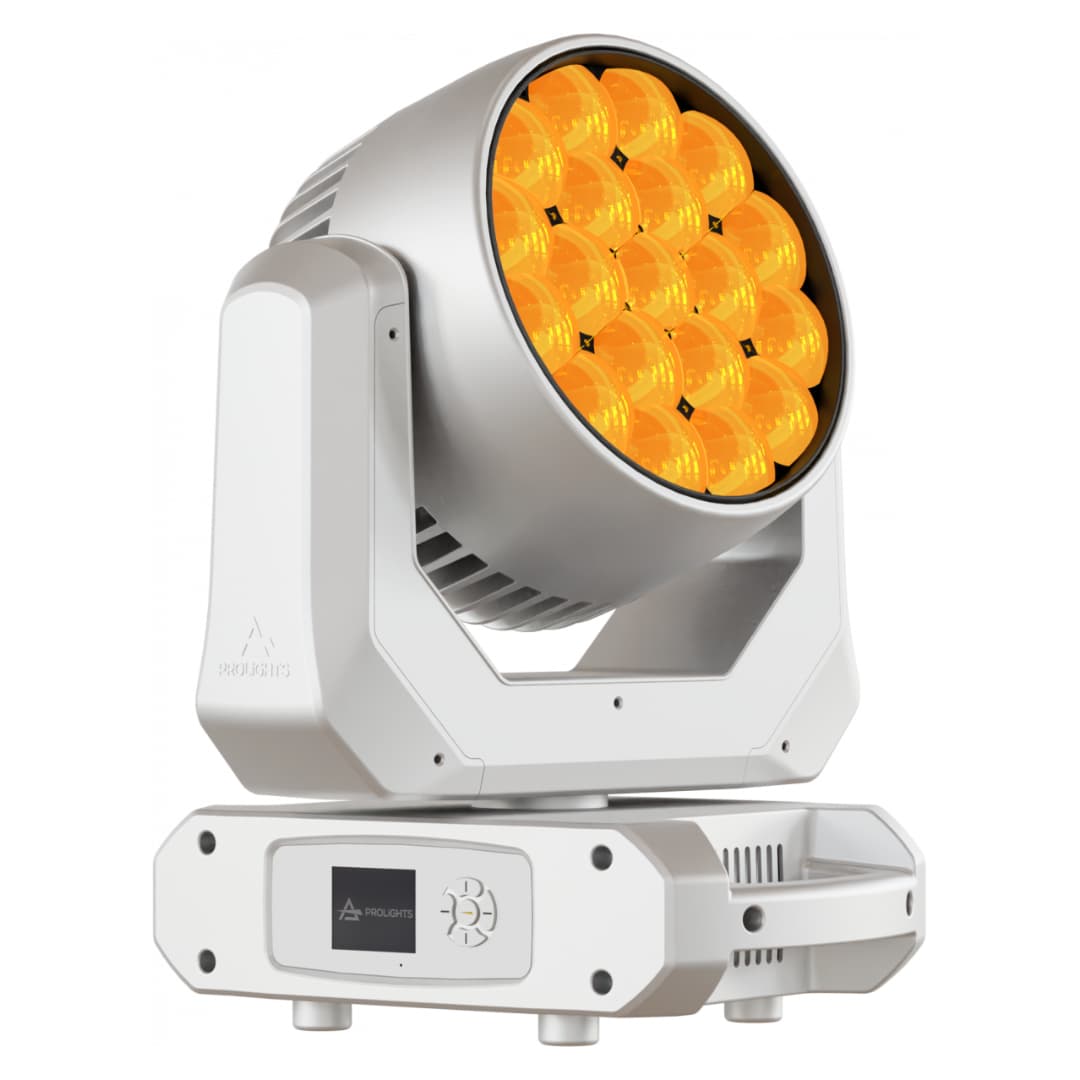 19x20W RGBW moving wash light with 4°- 52° zoom, white