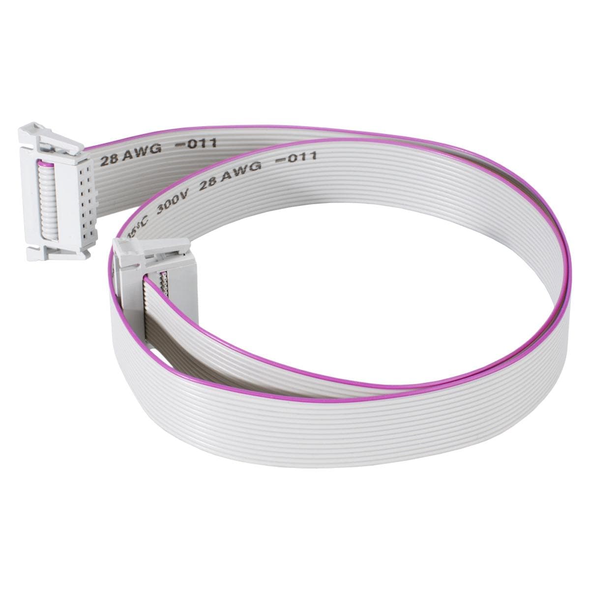 Ribbon cable, 2 x 14-pole blade terminal socket with lock for SYS-series